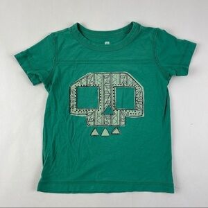 Tea Tshirt Boys Small Green Skull Graphic Short Sleeve
